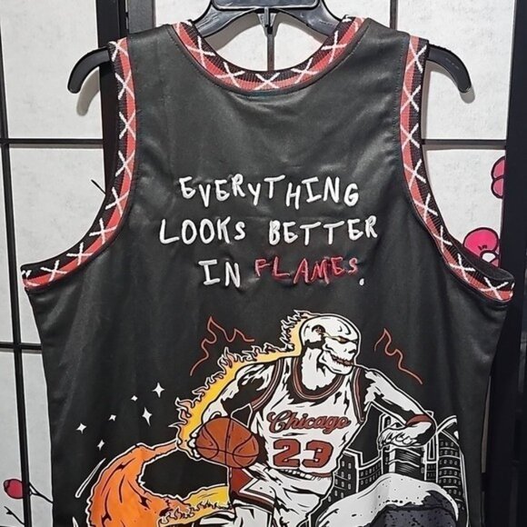 Chicago Bulls Jordan Goat Graphic Jersey Size‎ Large NWT Brand X - Picture 8 of 10